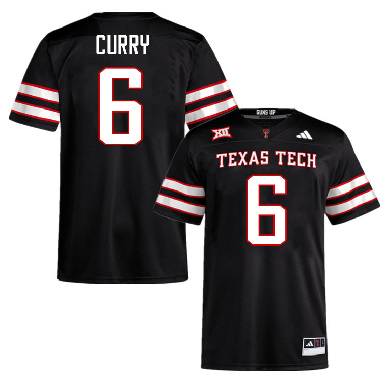#6 John Curry Texas Tech Red Raiders Jerseys College Football Uniforms Stitched-Black #6 John Curry Texas Tech Red Raiders Jerseys College Football Uniforms Stitched-Black